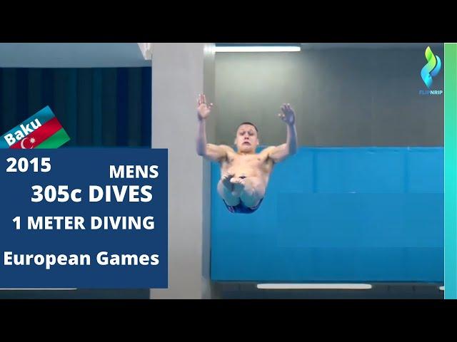 2015 Mens 1 Meter Diving 305C Dive - European Games Diving