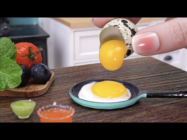 Delicious Miniature American Breakfast Recipe | Easy Making Miniature Breakfast With Tomato And Egg