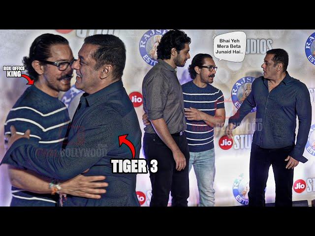 When Salman Khan Meet and HUG Aamir Khan and his Son Junaid | Look at the Happiness on their Face