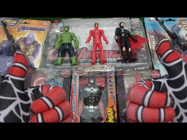 unboxing superhero toys spider man batman captain america thanos toys