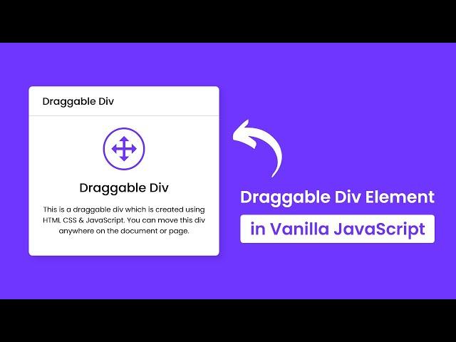 Draggable Div Element in HTML CSS & JavaScript