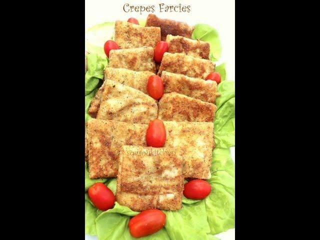 Recette de crepes farcies au poulet-Recette de Ramadan/كريب مالح بالدجاج Stuffed Crepes with Chicken