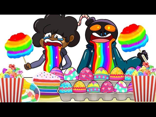 Rainbow Food Challenge VS Whitty X Carol | Friday Night Funkin' Animation Mukbang