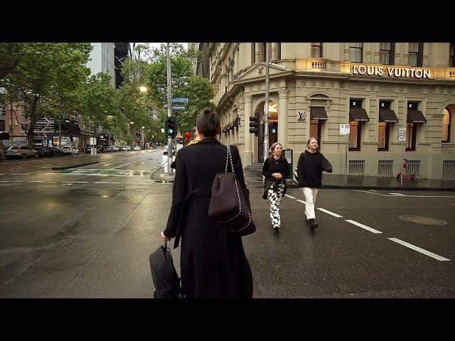 Australia | Walking At Night In Collins Street | A Rainy Walk On A Very Famous Street In Melbourne