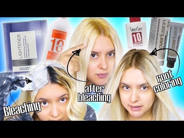 HOW TO BLEACH ROOT/NO BRASSY HAIR + ROOT COLORING PART 1 | JackieEFFEX