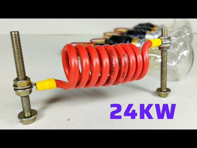 How to Make Free Electricity Generator 220v from Copper Cable and Big Magnet