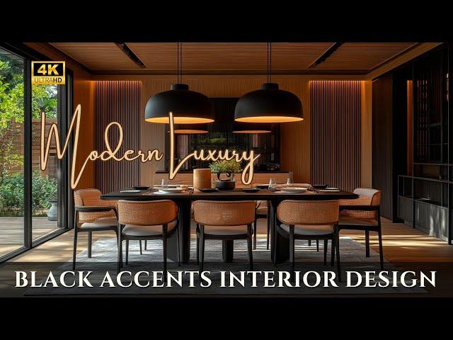 Elegance in Every Detail: Modern Luxury Homes with Black Accents Interior Design &Premium Decor Idea