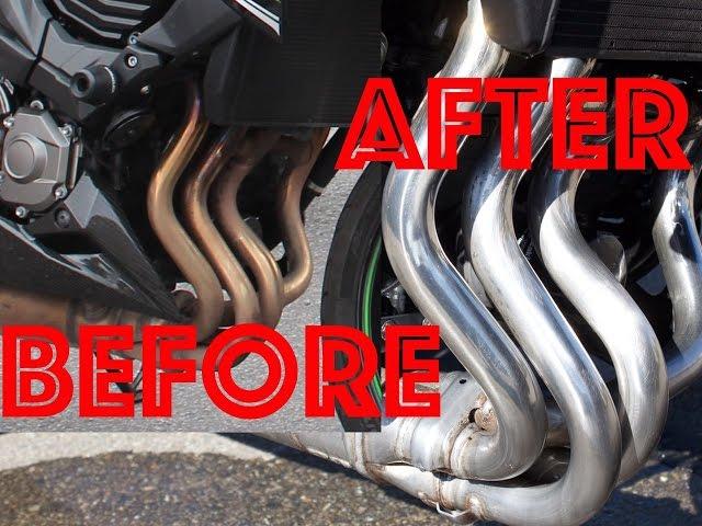 How to clean motorcycle exhaust pipes │SWISSBIKER