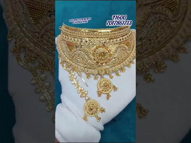 latest premium quality gold plated choker set #very beautiful choker set #mpcollection #jewellery