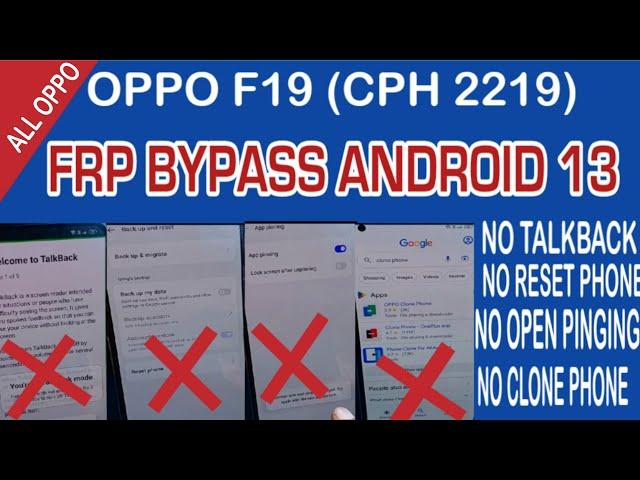 ALL OPPO FRP BYPASS ANDROID 13/OPPO F19 FRP BYPASS/OPPO CPH2219 FRP  BYPASS ANDROID 13