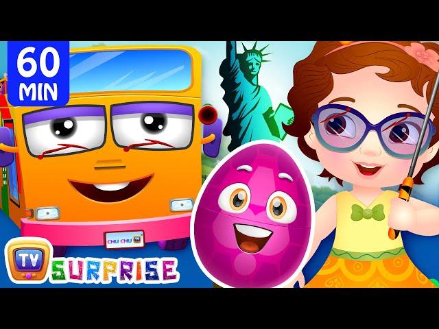 Wheels On The Bus - New York City + More ChuChu TV Surprise Eggs Learning Videos For Kids