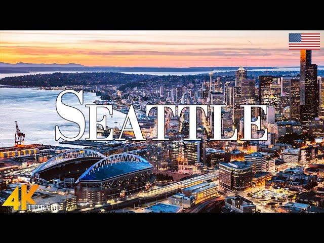 Seattle 4K drone view • Amazing Aerial View Of Seattle| Relaxation film with calming music