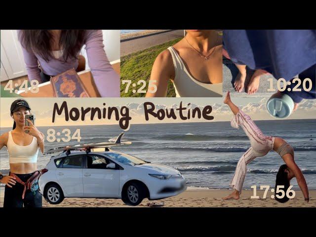 Life by the beach | What makes my day | Miracle morning routine, running, surfing, yoga, coffee