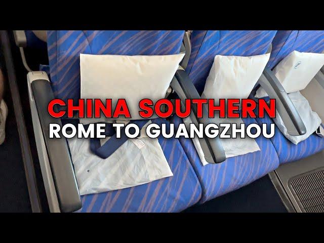 China Southern Airlines Review, Economy Class Flight from Rome to Guangzhou, Seating, Legroom, Meals