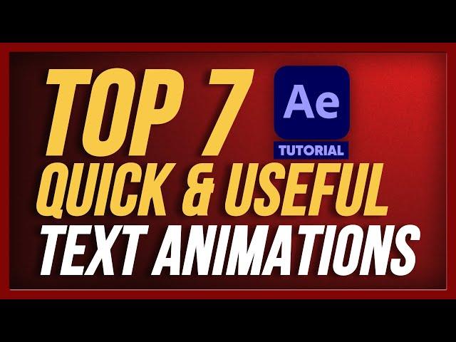 The BEST Text Animations in After Effects | Tutorial