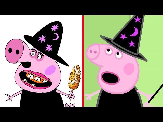 Peppa Pig's Halloween Pumpkin Party Funny Drawing Meme | Funny Peppa Pig