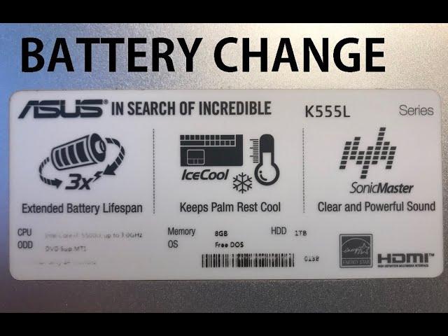 ASUS K555L Series Laptop Battery Change Disassembly Tutorial