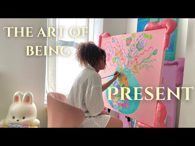 ART VLOG 17: PAINT WITH ME // 2 series of paintings, being present, digital art, sewing