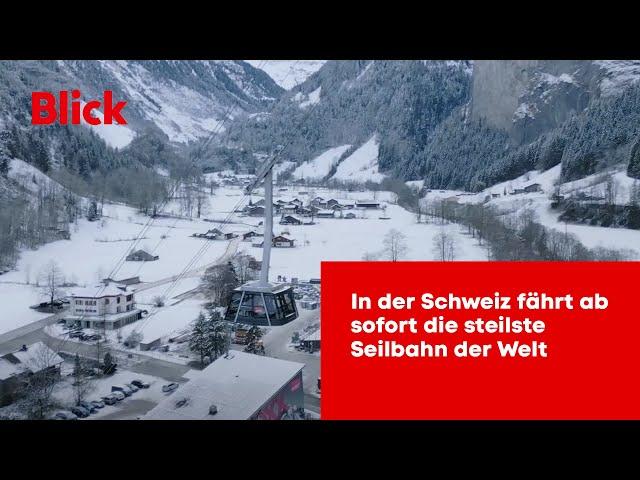 Weltrekord - Am Schilthorn fährt ab sofort die steilste Seilbahn der Welt