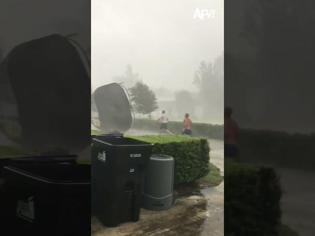 It's a little windy outside  ️#weather #wind #fail #funny #shorts #afv