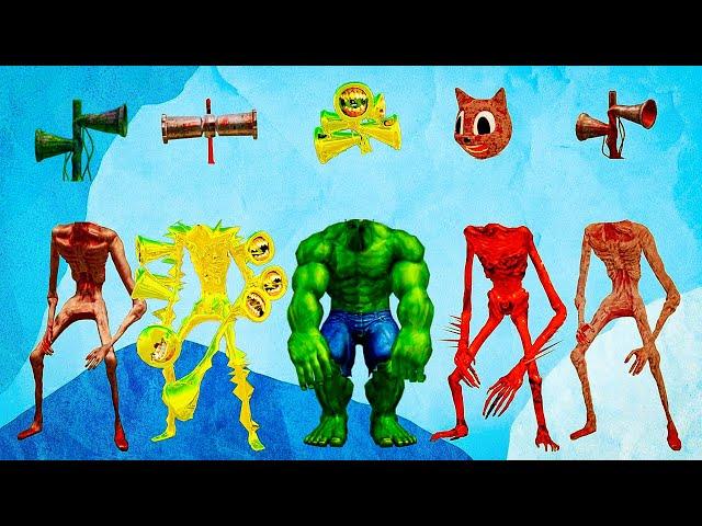 WRONG HEADS 5 SIREN HEAD, SIREN HEAD HULK, SIREN CARTOON CAT, SIREN IVI 999 GOLD, SIREN MEAT GRINDER