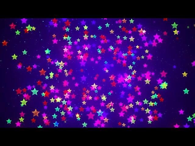 Ten-hours relaxing screensaver with Abstract Background with nice multicolor flying stars