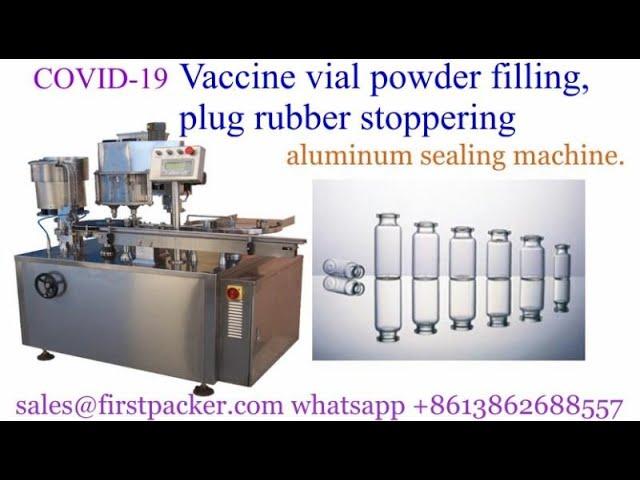 rotary vaccine vial powder filler with plug rubber stoppering and alu sealer,Cilindro de celin