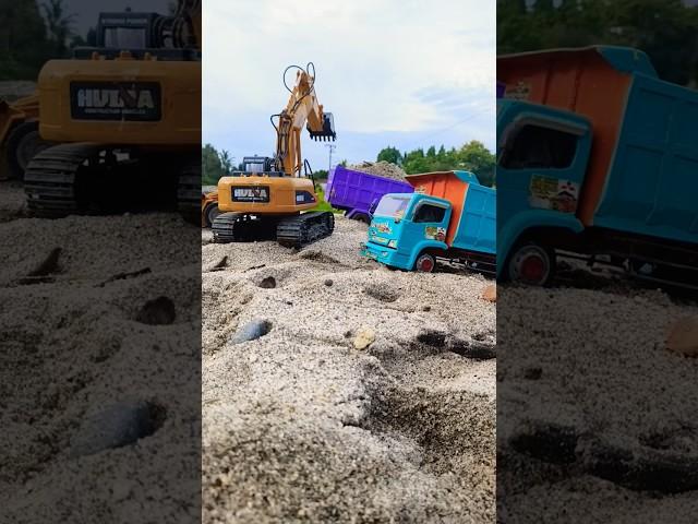 MOBIL DUMP TRUK PASIR, EXCAVATOR RC, BULLDOZER RC‼️#shorts