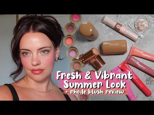 Fresh & Vibrant Summer Makeup Look + Rhode Pocket Blush Review! | Julia Adams