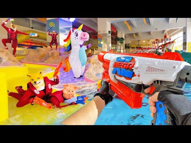 Nerf War | Water Park & SPA Battle 8 (Nerf First Person Shooter)