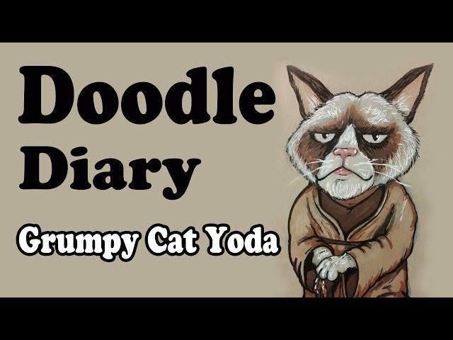 Doodle Diary - Grumpy Cat Yoda