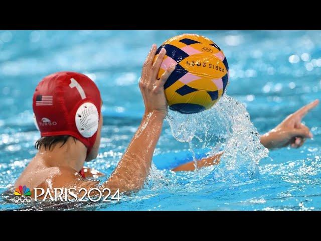 U.S. keeper Weinberg sends it the length of the pool for a GOALIE GOAL | Paris Olympics | NBC Sports