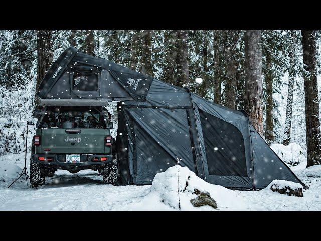 Ep. 6: Snow Camping in the Winter Wonderland with iKamper Annex Plus [Electric heating pad, ASMR]