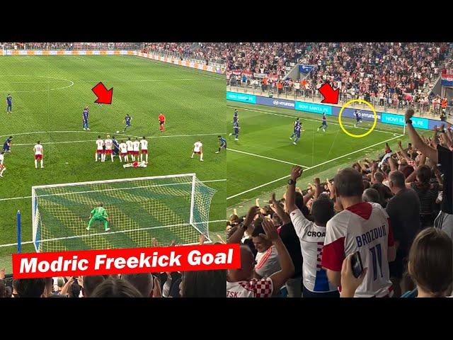 Croatia Fans Reactions to Luka Modric Free Kick Goal vs. Poland