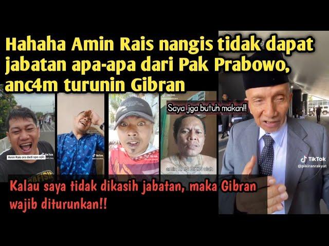 Malu kecewa berat, Amin Rais tdk diberi jabatan oleh Prabowo, sbut Prabowo-Gibran tdk diridhai Allah