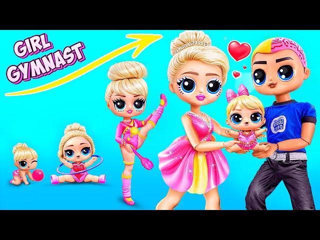 Ages 1-18! Gymnast and Skater Love Story! 32 Dolls DIYs