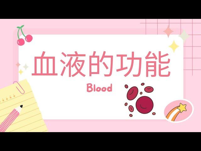 血液Blood | 血液的成分和功能 | 红血球Erythrocyte、白血球Leucocyte& 血小板Platelet的功能