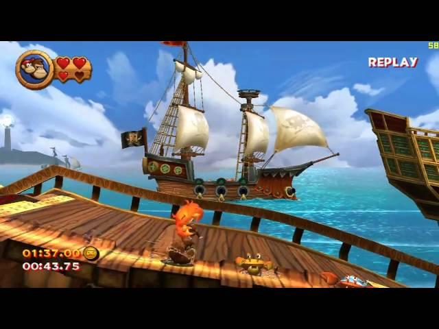 Donkey Kong Country Returns: 3-3 Mast Blast time attack (TAS)