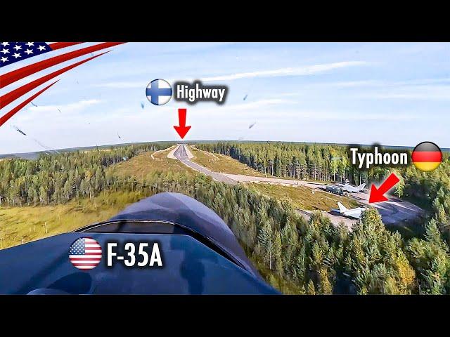 AMAZING F-35 Cockpit View: Landing & Take-Off on Highway