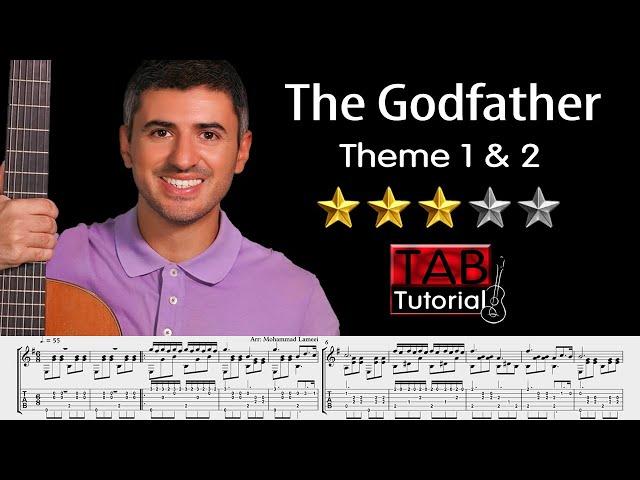 The Godfather theme 1 and 2 Tutorial + sheet & Tab | Classical and Fingerstyle Guitar