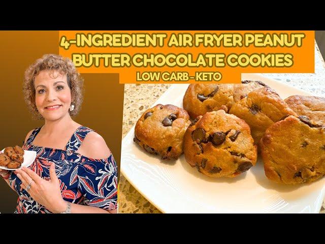 Air Fryer Peanut Butter Chocolate Chip Cookies: 4 Ingredients, Keto & Better Than A Reese's Cup!