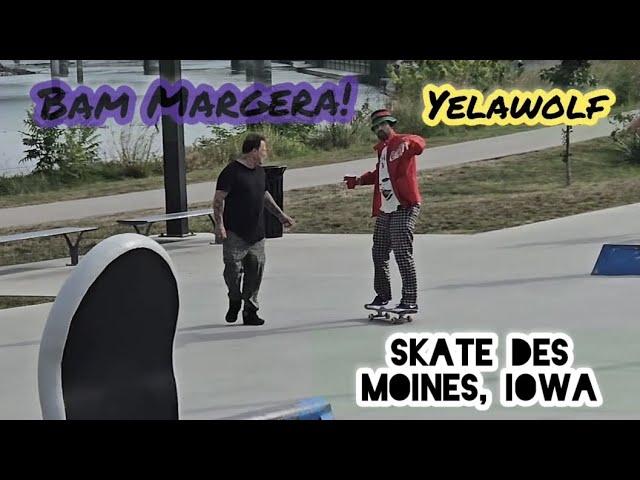 Bam Margera & YelaWolf skateboarding in Des Moines, Iowa!  I thrashed with BAM!