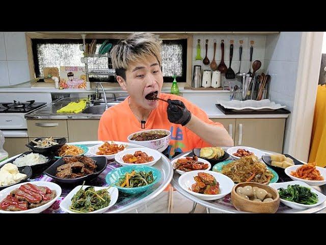 꽃돼지 자고일어나서 인천모래내시장 20첩 밥상 한식먹방[korean food]mukbang Eating show 吃播