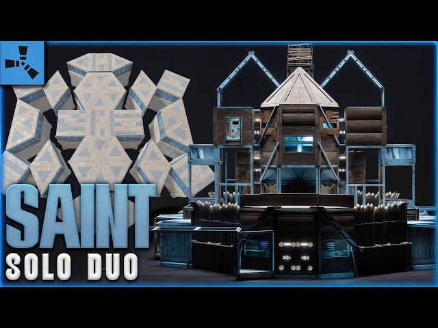 The Saint - BUDGET BUILD - SOLO DUO Base - 50 ROCKETS - Simple & Strong - RUST Base Designs 2024