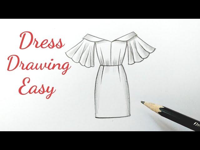 How to draw a beautiful girl dress drawing design easy Fashion illustration dresses drawing