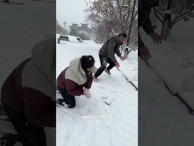 去年的今天大雪纷飞，看到去年那场雪的视频还挺怀念那个冬天下雪了 冬天 一场大雪美如画