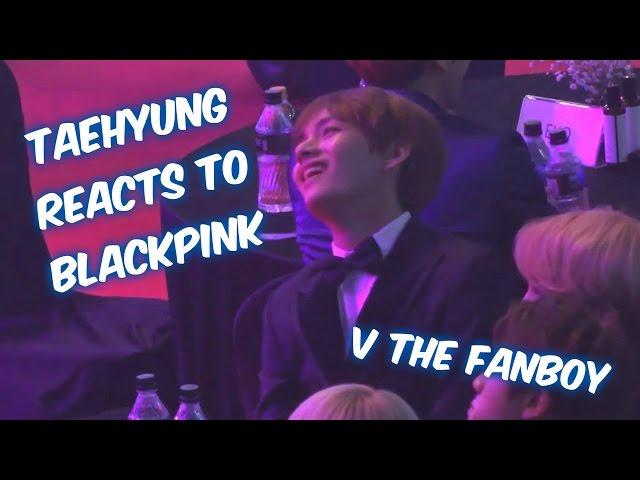 BTS V Reaction to BLACKPINK Playing With Fire and Boombayah