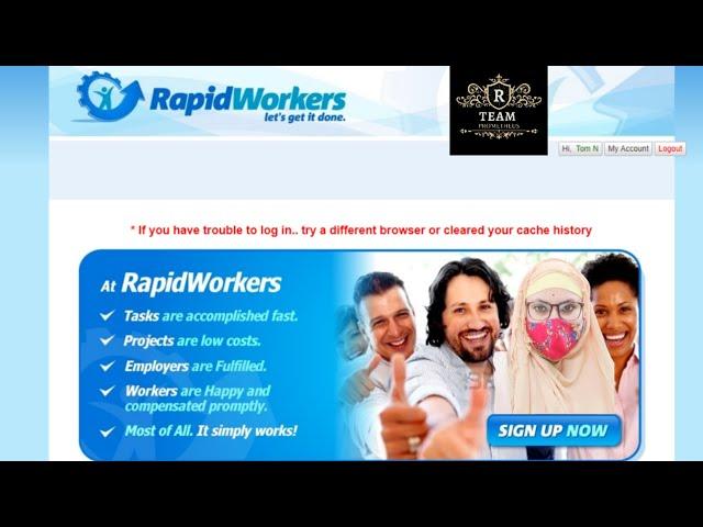 New Micro Job Website RapidWorkers SIGN UP Step By Step #teamprometheus #wapidworkers