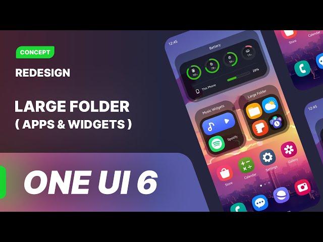 Large Folder, Widgets Folder And Redesign Stack Widgets - One UI 6