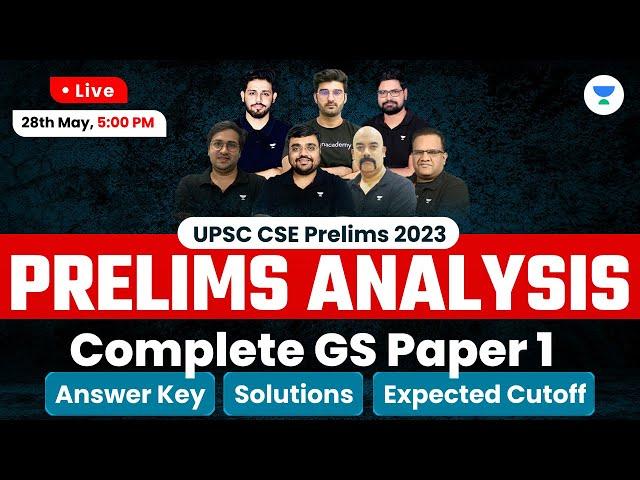 UPSC CSE 2023 | Prelims Analysis - GS Paper 1 | Answer Key, Solutions, and Expected Cutoff